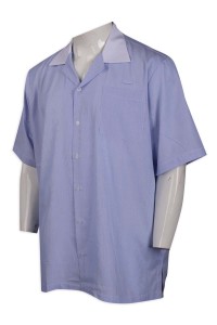 R272 訂做男裝短袖恤衫 寬鬆 新加坡 65%棉 35%滌 恤衫製衣廠